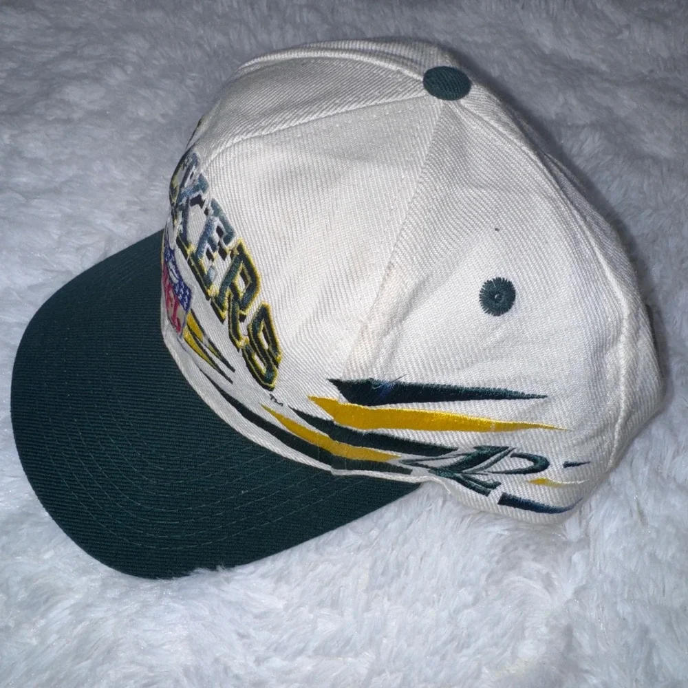 Vintage logo athletics Green Bay Packers NFL Snapback Hat Diamond cut Dcut‎